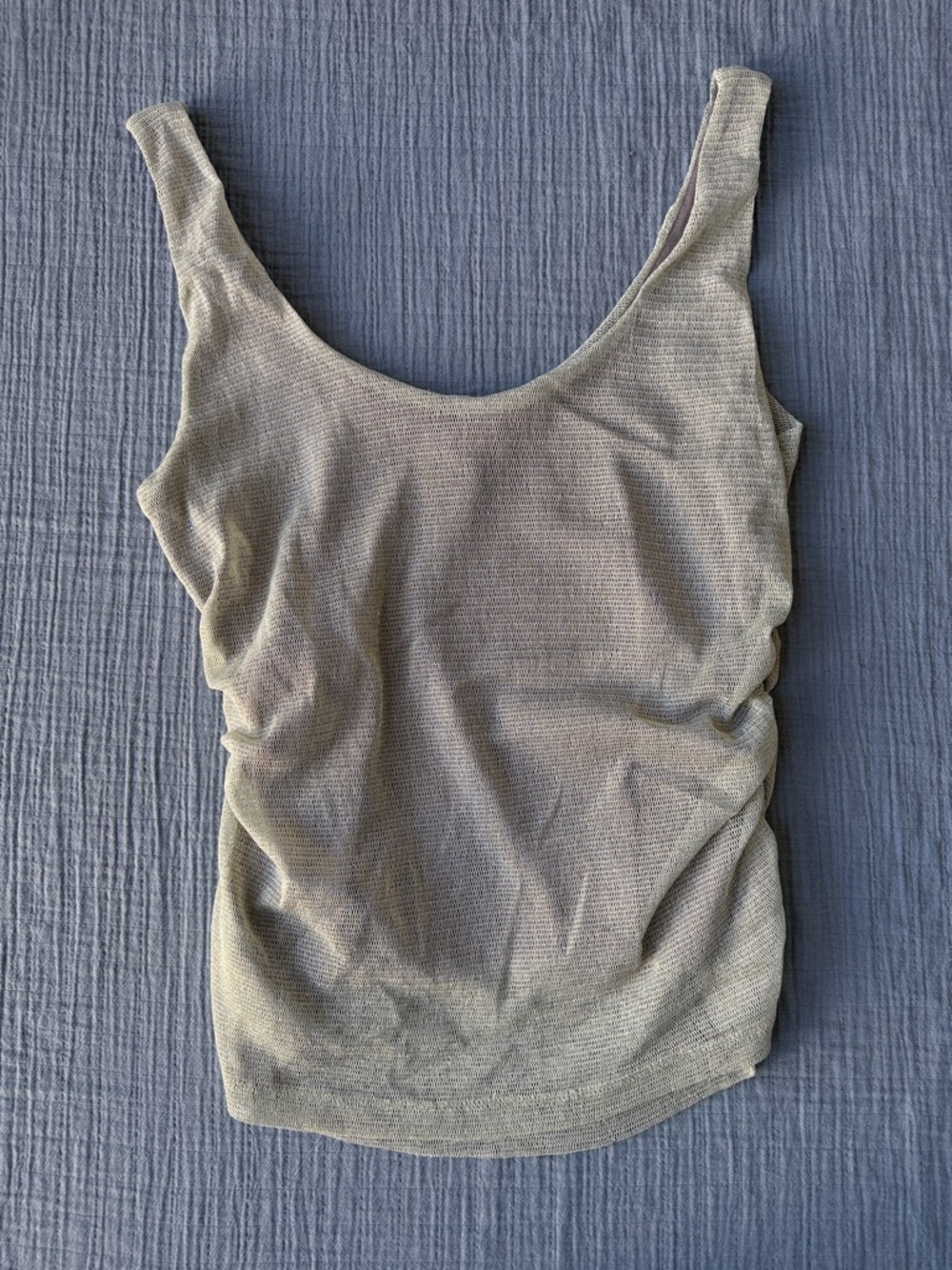 Topshop Champagne/Silver Scoop Tank Top-EUC